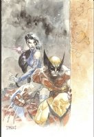 Jim Lee's Wolverine and Psylocke Painting (Sold Awhile Ago) Comic Art